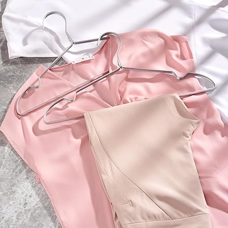 topia Home Aluminum Clothes Hangers for Coats & Pants, Slim Space-Saving, Anti-Rust, 42cm, Silver – 20 Pack